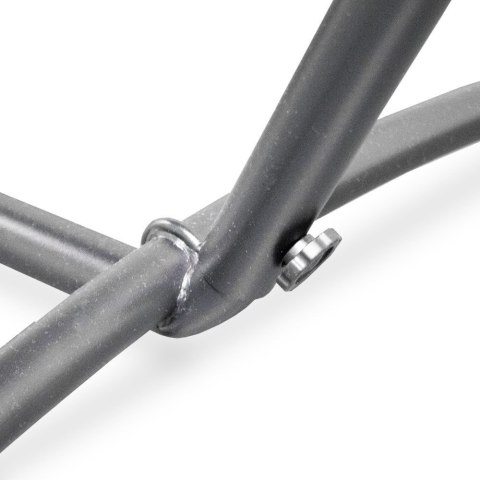 Hamak na taras do ogrodu na stelażu metalowy stojak w paski Zewnętrzny