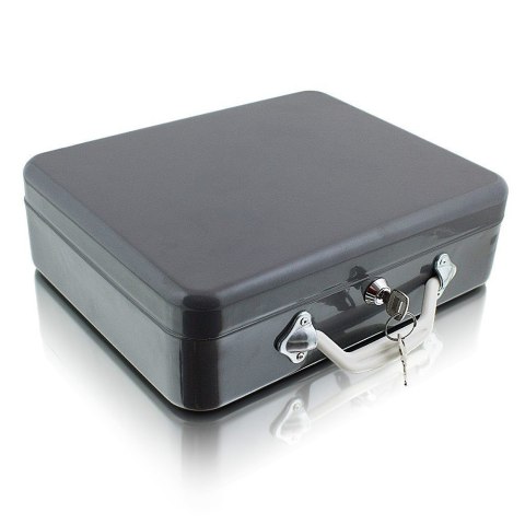 Kasetka czarna na klucz transporter pieniędzy przenośny metalowa skrytka na drobiazgi 30cm