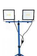 Ledowa Lampa z białym światłem na statywie Naświetlacz na budowe 2x50W
