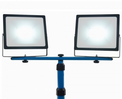Ledowa Lampa z białym światłem na statywie Naświetlacz na budowe 2x50W