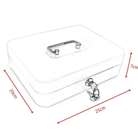 Lśniąca kasetka metalowa lakierowana do tranpsortu gotówki 25cm uniwersalna