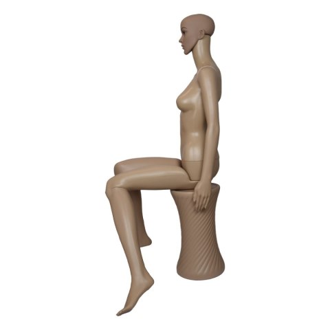 Manekin damski pełnopostaciowy siedzący wystawowy beżowy Bituxx