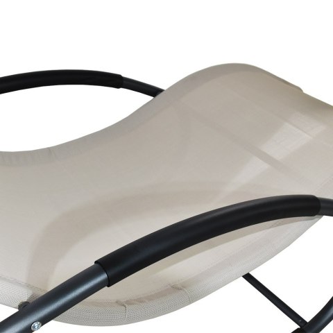 Materiałowy leżak na taras wypoczynkowe krzesło fotel ogrodowy