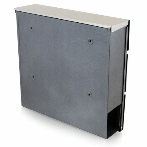 Naścienna Skrzynka pocztowa ze stali inox z dodatkową tubą na gazety