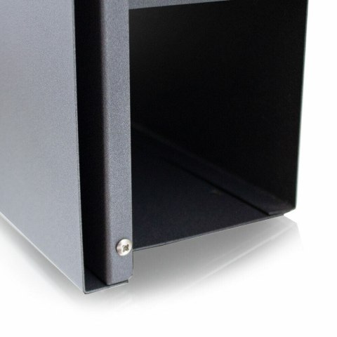 Naścienna i nowoczesna Skrzynka na listy Pocztowa Grafitowa z gazetnikiem