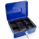 Niebieska oryginalna Kaseta Kasetka do przechowywania pieniędzy transportu gotówki 25cm