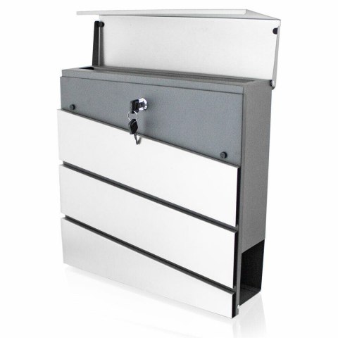 Nowoczesna Skrzynka Pocztowa na listy naścienna ze stali nierdzewnej