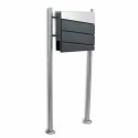 Nowoczesna Skrzynka na listy pocztowa z gazetnikiem na słupku wolnostojąca
