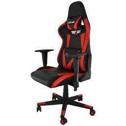 Obrotowy Fotel biurowy/gamingowy do komputera czarno-czerwony ze skóry