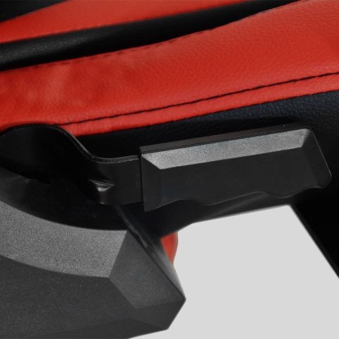 Obrotowy Fotel biurowy/gamingowy do komputera czarno-czerwony ze skóry