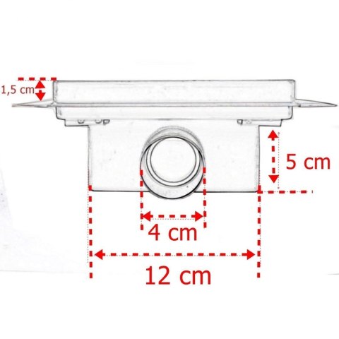 Odpływ kwadratowy prysznicowy kratka 30x30cm z maskownicą stal nierdzewna Edelstahl
