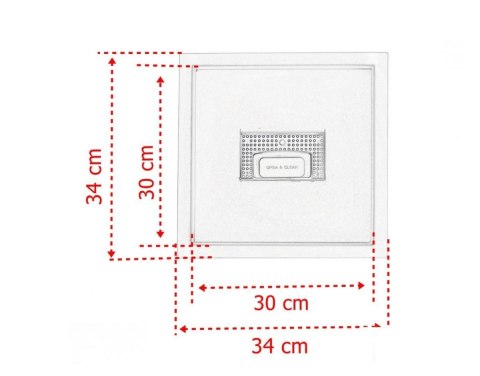 Odpływ kwadratowy prysznicowy kratka 30x30cm z maskownicą stal nierdzewna Edelstahl