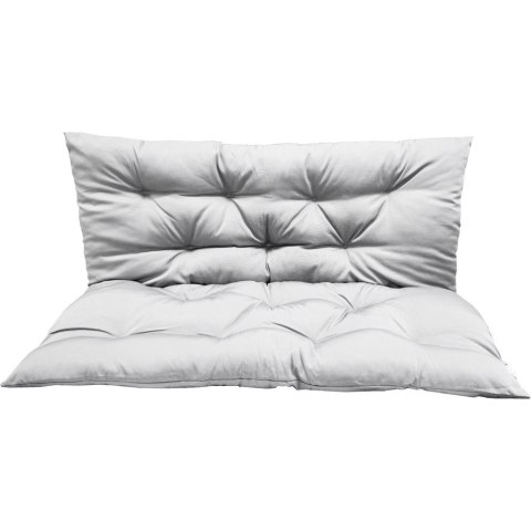 Poduszka ogrodowa jasno szara podwójna na ławkę huśtawkę z oparciem 150x100cm