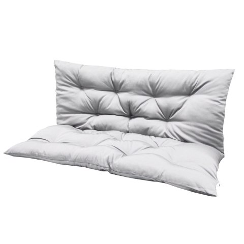 Poduszka ogrodowa jasno szara podwójna na ławkę huśtawkę z oparciem 150x100cm