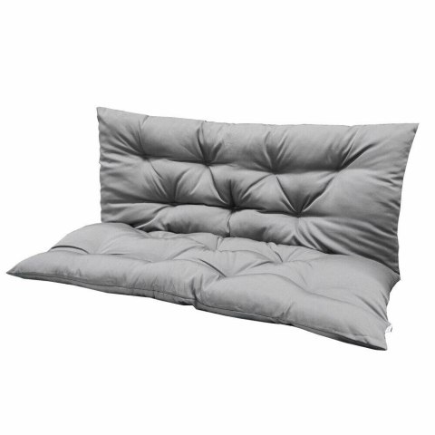 Poduszka ogrodowa szara podwójna na ławkę huśtawkę pikowana 150cm x 100cm