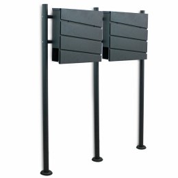 Podwójna Skrzynka na Listy Grafitowa 120 cm Bituxx malowana Proszkowo Gazetnik