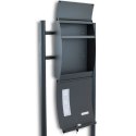 Skrzynka Pocztowa na listy z gazetnikiem Grafitowa wolnostojąca