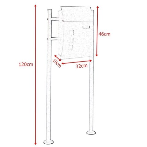 Skrzynka Pocztowa na listy z gazetnikiem Grafitowa wolnostojąca