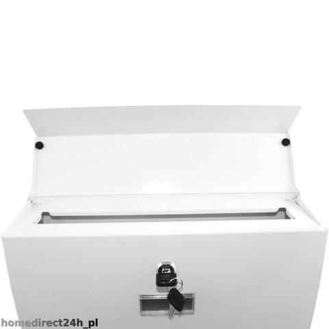 Skrzynka Pocztowa z dziurkami modern design metalowa biała na listy