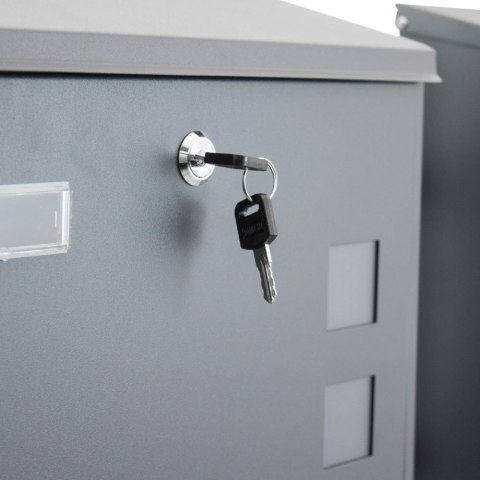 Skrzynka na listy Grafitowa pocztowa na stojaku Wolnostojąca BITUXX