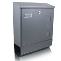 Skrzynka pocztowa na listy A4 Grafitowa duża z gazetnikiem wrzutnia