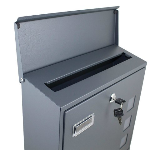 Skrzynka pocztowa na listy A4 Grafitowa duża z gazetnikiem wrzutnia