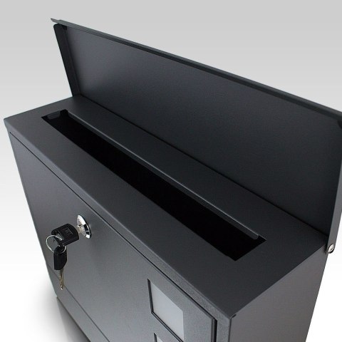 Skrzynka pocztowa na listy z gazetnikiem ciemno-szara na listy/prase