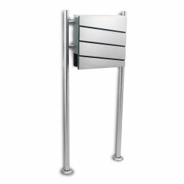 Skrzynka pocztowa na listy z gazetnikiem stalowa inox na słupku