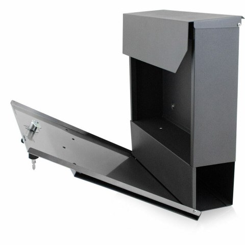 Skrzynka pocztowa z gazetnikiem na listy grafitowa ze stali nierdzewnej