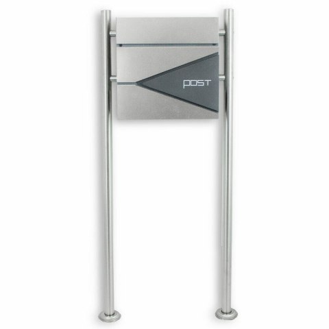 Skrzynka wytrzymała pocztowa na stojaku słupku ze stali inox z gazetnikiem