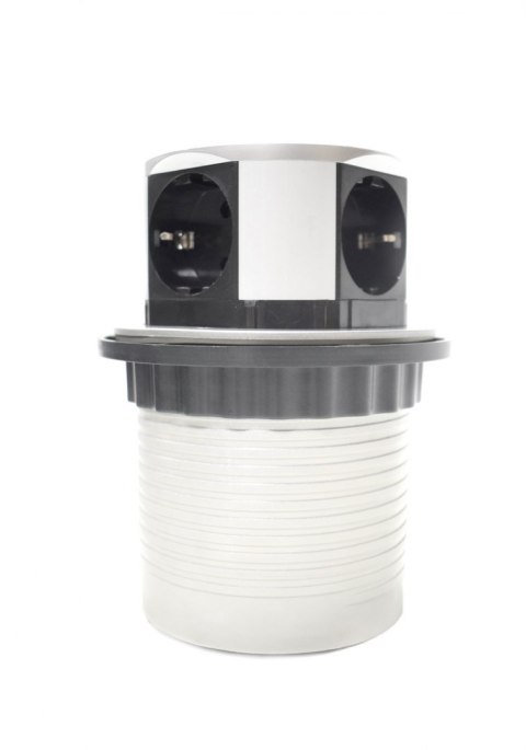 Stołowe Gniazdo wysuwne kontakt 4 wtyki Srebrne chowane wysuwne