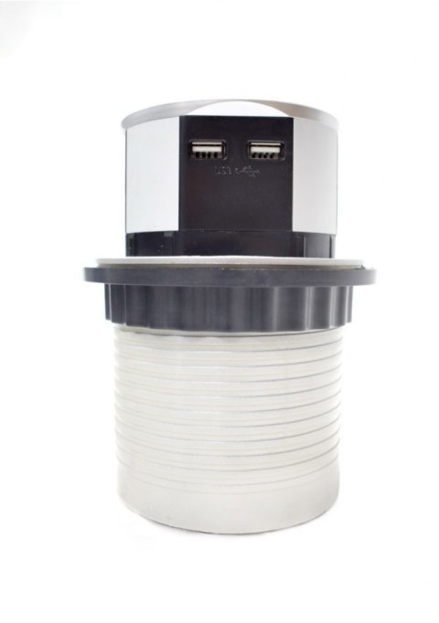 Stołowe Gniazdo wysuwne kontakt 4 wtyki Srebrne chowane wysuwne