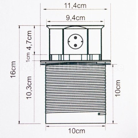 Stołowe Gniazdo wysuwne kontakt 4 wtyki Srebrne chowane wysuwne