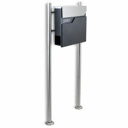 Stylowa Skrzynka na słupku ze stali nierdzewnej z gazetnikiem wolnostojąca