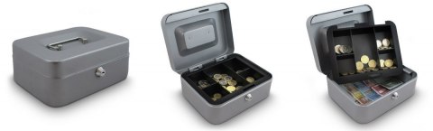 Szara Kasetka Skrytka do przechowywania pieniędzy 20cm Monety/bilony