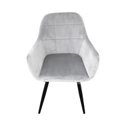 Szare Krzesła welurowe Fotel 4 sztuki zestaw wygodne i nowoczesne do salonu