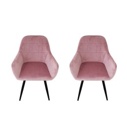 Zestaw 2 szt różowych foteli welurowych do salonu/gabinetu w nowoczesnym stylu
