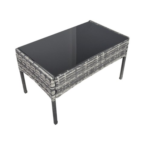 Zestaw Mebli Ogrodowych z technorattanu rattan Stolik + Kanapa Szara