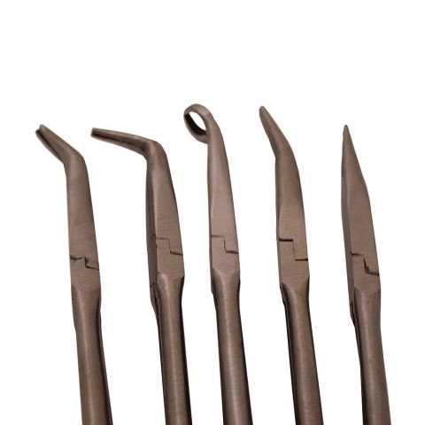 Zestaw szczypiec 5szt. BITUXX półokrągłe proste kątowe Komplet precyzyjne