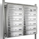 Pocztowa Skrzynka na listy Lokatorka 2x6 wrzutów 12 mieszkań stal inox