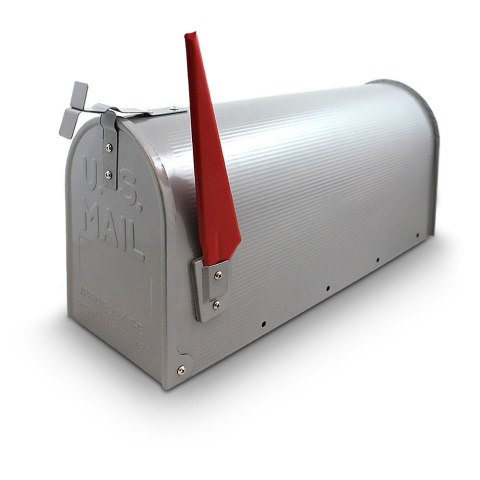 Skrzynka Pocztowa Amerykańska na listy prasę gazety srebrna z flagą