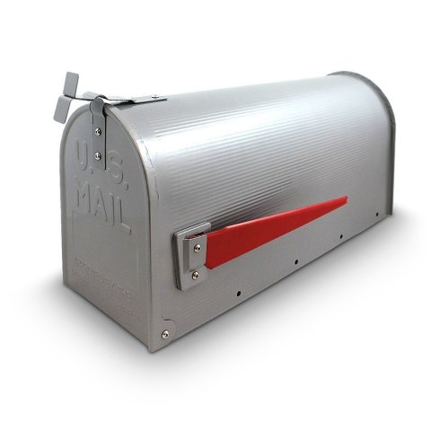 Skrzynka Pocztowa Amerykańska na listy prasę gazety srebrna z flagą
