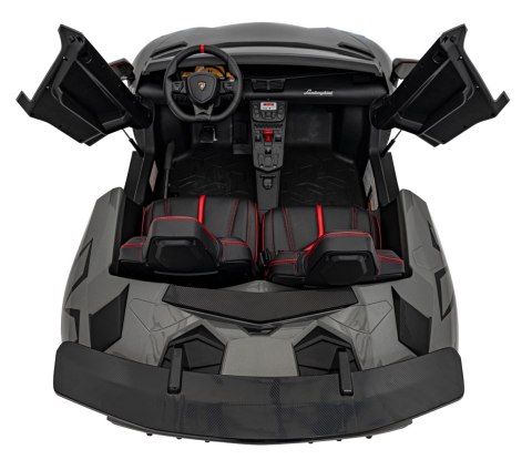 Auto Lamborghini Aventador SV na akumulator dla 2 dzieci Szary + Pilot 2,4 GHz + Pianka EVA + Audio LED