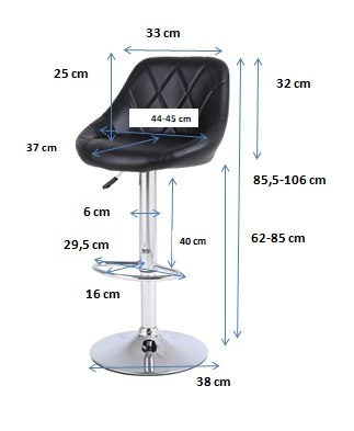 Hoker D3S Krzesło Barowe Fotel obrotowy Ekoskóra Regulowana wysokość