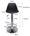 Hoker D4S Krzesło Barowe Fotel obrotowy Ekoskóra Regulowana wysokość