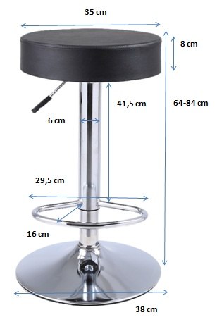 Hoker D5S Krzesło Barowe Fotel obrotowy Ekoskóra Regulowana wysokość