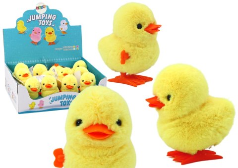 Skaczący Kurczak Nakręcany Pluszowy Zabawka Ozdoba Żółty