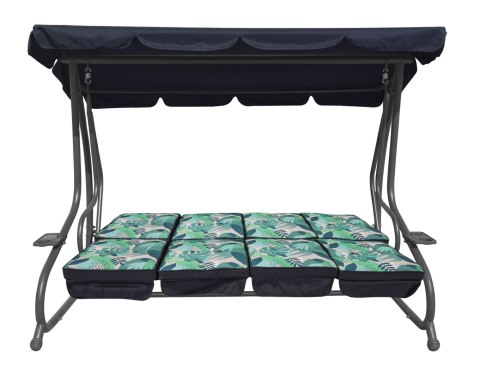 Ogromna Huśtawka Ogrodowa Siedzisko Plecionka 2x1 Liście Monstery