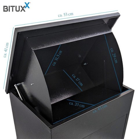 Skrzynka paczkowa Bituxx duża skrzynka pocztowa na przesyłki paczki czarna