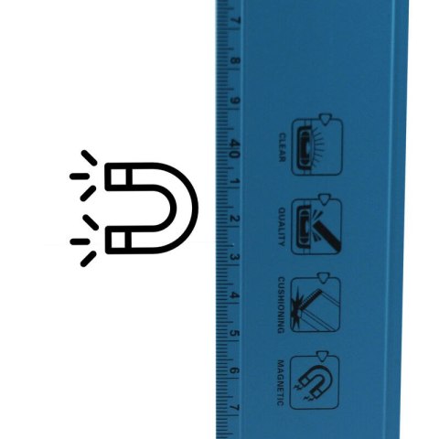 Kieszonkowa poziomica 10cm z liblla kolor niebieski do pasa narzędziowego